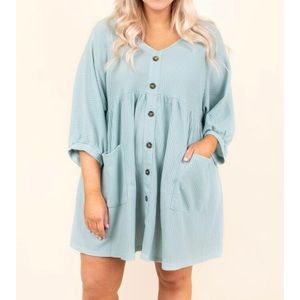 Chic Soul Plus Size Brand New Dress Dusty Blue